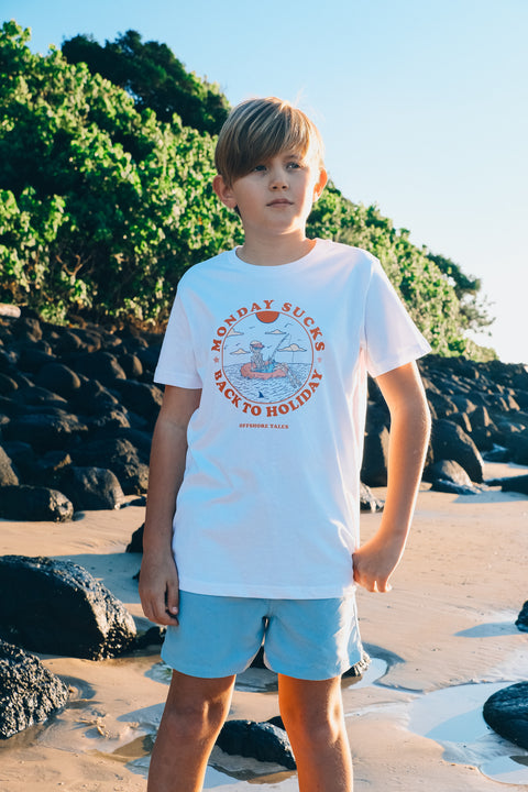 MONDAY SUCKS - KIDS TEE - WHITE