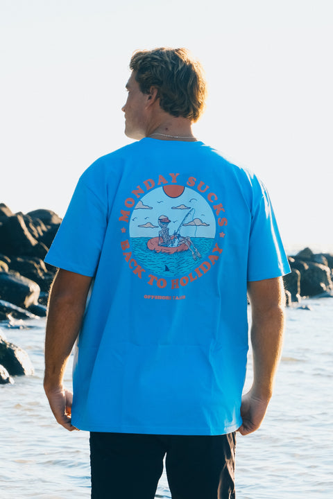 MONDAY SUCKS TEE - OCEAN